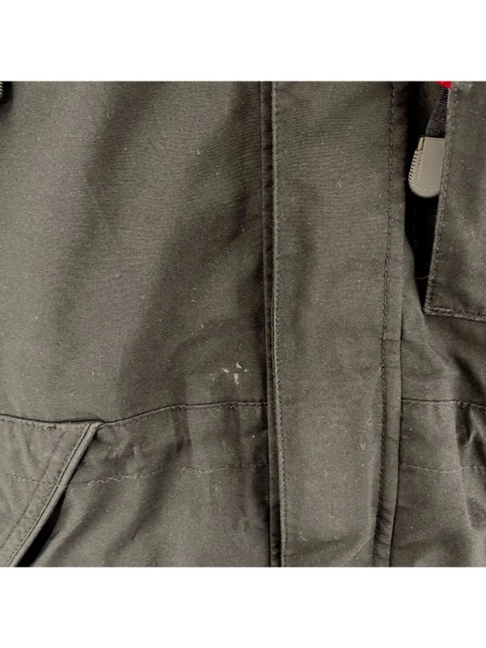 Eddie Bauer Coat Mens Medium Black EBTEK Gore Tex Hooded Weathergear Zip Pocket*